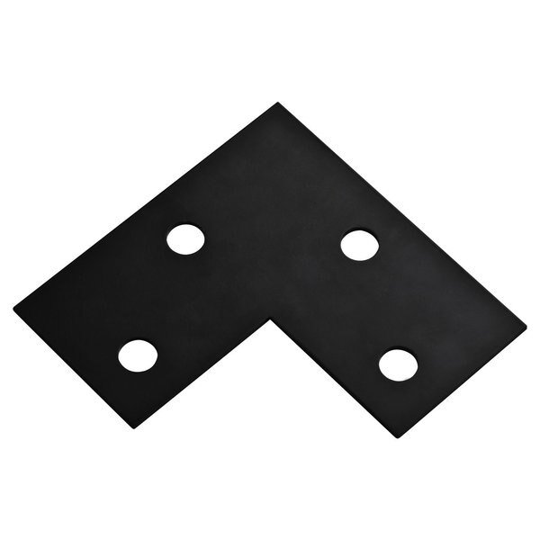 6 in. H X 3 in. W X 0.125 in. D Black Carbon Steel Flat Corner Plate, National Hardware, Mfr#: N351-506